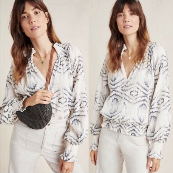 Anthropologie Porridge Geode Peasant Top - SMALL - Picture 1 of 2